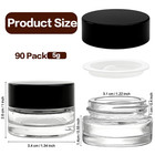 90 Pack 5ml Small Clear Jars  Empty Glass Cosmetic Containers Bulk With Liner