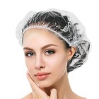 100pcs Disposable Shower Caps  Plastic Clear Hair Cap Large Thick Waterproof Bat