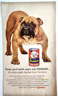 Bulldog Friskies Dog Food Vintage 1958 Ad Magazine Print Carnation 1 2 Page