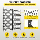 Steel Double Folding Accordion Gate 5h X 10w With 360 Rolling Barricade Keys