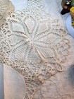 Vintage Doilies Lot Of 6 Cotton Hand Made Dresser Scarves All Off White