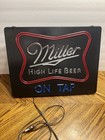 Vintage 1970s Miller High Life Beer On Tap Lighter Advertising Sign Tested Works