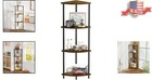 Versatile 4-tier Corner Shelf Stand - Sturdy Wood And Iron - Multiple Sizes