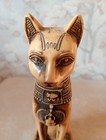 Vintage Ancient Egyptian Goddess Bastet Cat Figurine Symbol Resin 7 