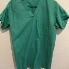 Standard Textile Unisex Green Solid Twill Cotton Scrub Set V-neck Top M