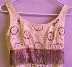 Vintage 1960s White Lace   Cotton Beaded Dance Outfit Play Suit Showgirl