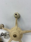 Vintage 5 Way Ceiling Light Fixture Hanging Lamp Art Deco Arm White Brass Glass