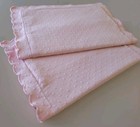 2 Pottery Barn Kids Matelasse Standard Pink Scalloped Dotted Cotton Pillow Shams