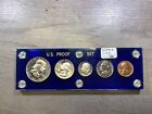1955  U s  Mint Silver Proof Set 5 Coins In Capital Holder-050424-06