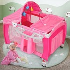 Foldable Baby Crib Outing Playpen Infant Bassinet Bed Mosquito Net W  Bag Pink
