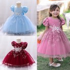 Toddler Kids Baby Girl Wedding Party Dress Birthday Lace Bow Princess Gown
