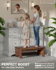 Extra Wide 26in Wooden Step Stool  Heavy Duty  Holds Up To 550 Lbs