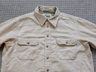 Vintage Woolrich Shirt Jacket Mens Medium Beige Corduroy Flannel Lined Workwear