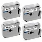 4pk M-k231 M231 For Brother P-touch 12mm Label Tape White 1 2  Pt-55 Pt-65 Pt-90