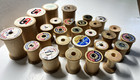 Vintage Lot Of 28 Wooden Wood Sewing Empty Thread Spools Assorted Size Craft