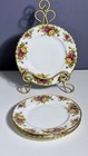 Vintage Royal Albert Old Country Roses 1962 England Salad Plates Set Of 4-8    Ec