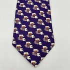 Vintage Northwestern State Nsu Demons 100  Silk Tie Louisiana Map Purple 4    Cd