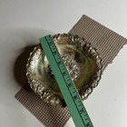 Vintage Silver Tone Embossed Floral Pedestal Bowl Scalloped Footed Candy Dish