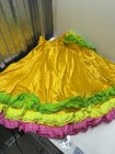 Yellow Pink Green Ruffle Dance Skirt Colorful Latin Costume Skirt