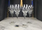 Set Of 4 Vintage 8oz Towle Red Wine Glass Crystal Stemware Glassware Romania