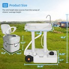 30l Portable Sink Washing Hands   5 8 Gallon Camping Rv Toilet W level Indicator