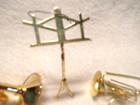 Lot Of 5 Vtg Music Brass metal Christmas Ornaments  b