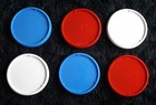 Vtg  Walt Disney World Plastic Coasters  6  Red White Blue In Original Container