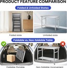 Heavy-duty Stainless Steel Folding Table - 3-size Adjustable  36  48  60  