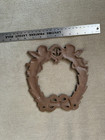 Vintage Cast Iron Angels Cherub Christmas Wreath Plaque Sign Rustic 9 h X8 5 w
