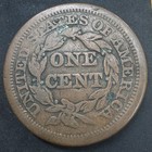 1851 Braided Hair United States One Cent Large Copper Coin