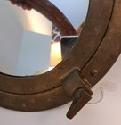 11 Inch Antique Brass Maritime Porthole Cabin Window Mirror Decor Patina Design