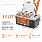 12v Portable Car Fridge 19qt Electric Compressor Cooler For Rv Camping Truck
