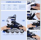 Inline Skates For Kids Beginners - Small 4 Size Adjustable W light Up Wheels