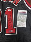Dennis Rodman Signed Chicago Black Basketball Jersey  jsa 