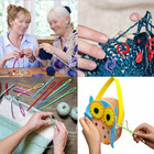 5pcs Colorful Plastic Needle Threaders Cylindrical Needle Threader Set