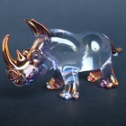 Rhino Rhinoceros Figurine Blown Glass Crystal Sculpture