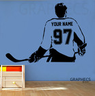 Personalized Hockey Wall Decal Custom Name   Numbers Vinyl Sticker Kids Decor