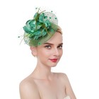 Fascinator Hat For Women Tea Party Headband Wedding One Size A1-dark Green