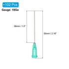 18g Dispensing Needles  102pcs 1 5 In Blunt Tip Dispensing Needle green