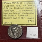 Roman Republic Q  Sicinius C  Coponius Ar Denarius 49bc