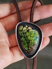 Sterling Silver  Turquoise Bolo Tie Blue Moon Western Cowboy Necktie Gift