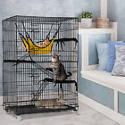 3-tier 48  Large Cat Cage Folding Wire Cat Crate Kennel Pet House Furniture