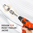 Stainless Steel Top Wind Trailer Jack Crank Handle Cordless Drill Adapter With 