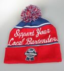 New Pabst Blue Ribbon Beer Beanie Winter Knit Hat Cap Pbr