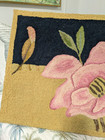 Vintage Handmade Large 24 X 36 Floral Rug Hooking