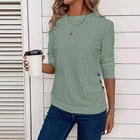 Women s Crew Neck Long Sleeve Top - Casual Loose Fit Basic T-shirt Tee Shirt