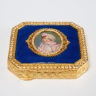 Bejeweled Brass And Enamel Mirrored Compact W miniature Portrait Iris Apfel Coll