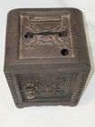 Antique Cast Metal Safe Deposit Cast Iron Coin Bank W Combination Dial Large