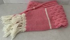 Girls Winter Knit Set Pink Scarf Gloves Toque Beanie Hat Fringe Pompon Cold