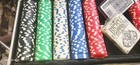 300 Poker Chip Set W  Case  Bicycle Playing Cards   Big little Blind Buttons